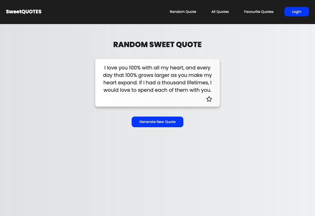 SweetQUOTES project screenshot