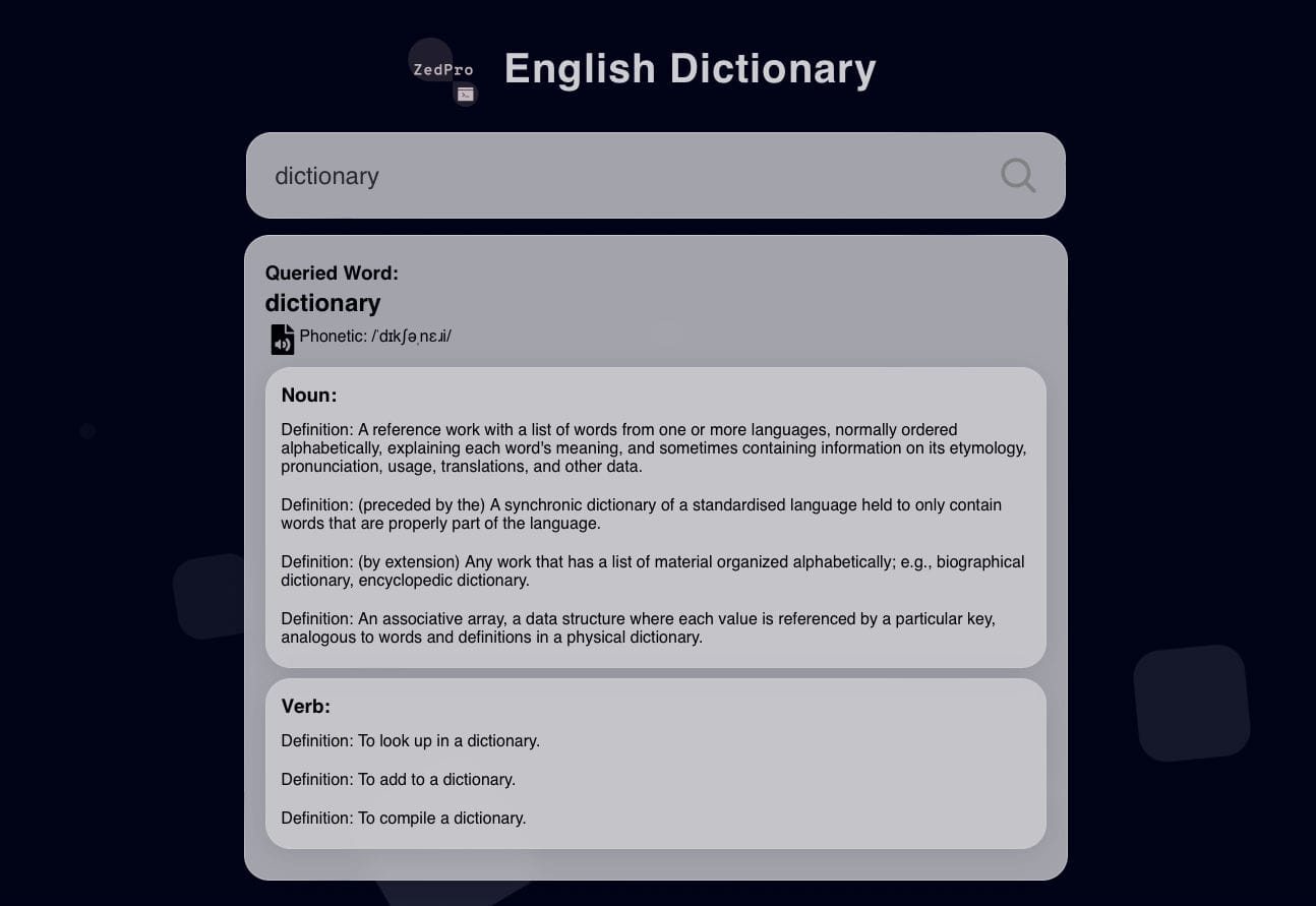 zDict project screenshot